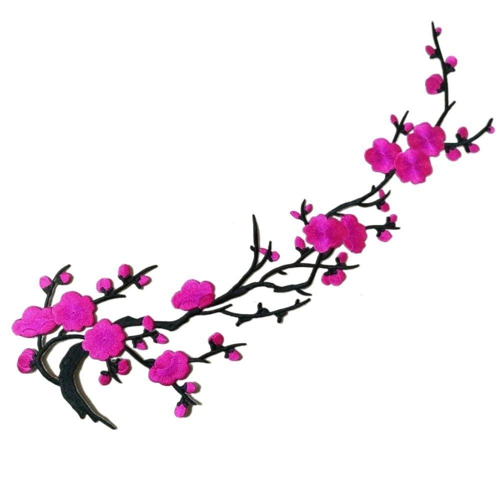 Вышитая аппликация «Цветок сливы» самоклеящаяся наклейка на одежду тканевые нашивки украшение на сумку