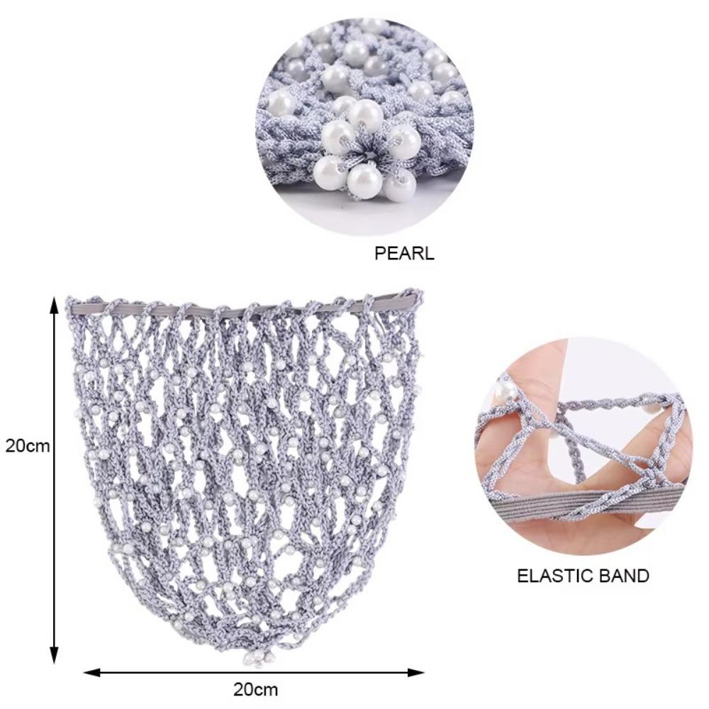 Жемчужные бусины Сетка Снуд Сетка для волос Однотонные Женские повязки на голову Аксессуары для волос