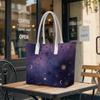 Purple Moon Floral Casual Women Tote Bag Large Capacity Daily Use Portable Stylish Handbag for Shopping Travel Commute