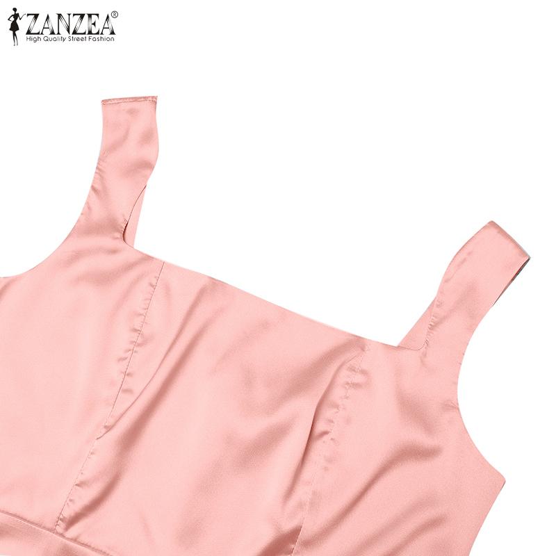 ZANZEA Women Summer Casual Sleeveless French Style Party Dress