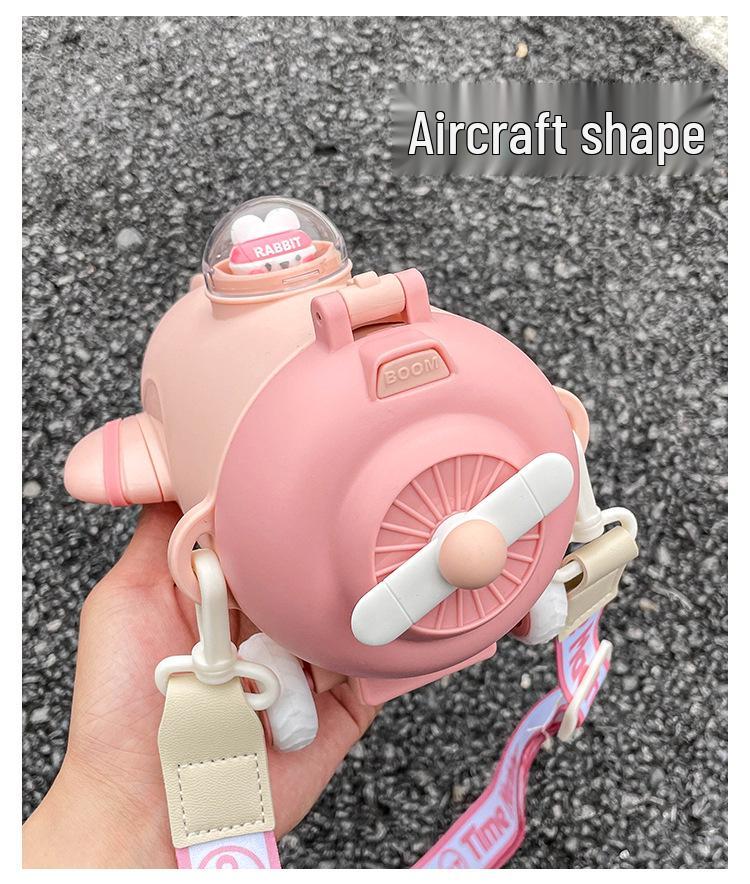 Креативный стакан с трубочкой Tritan в виде самолета для мальчиков - Безопасный, прочный, дизайн кроссбоди