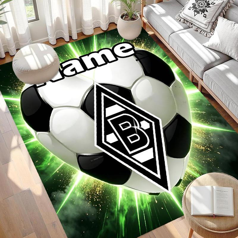 Custom Name Personalized Borussia Monchengladbach Print Carpet, Versatile Home Decor Rug, for Playroom, Apartment, Balcony, Entryway, Hallway Gift