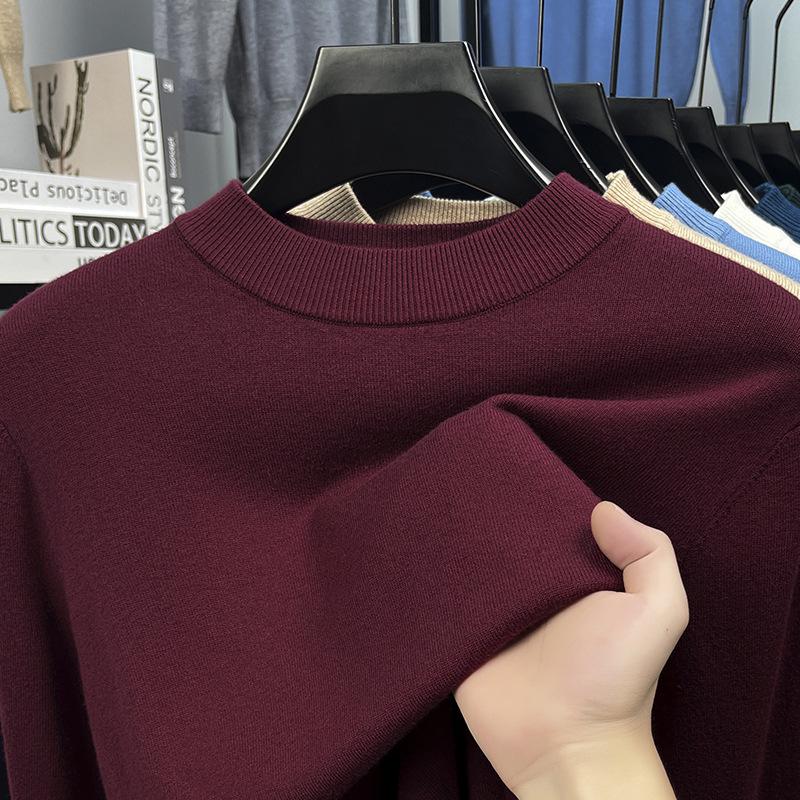 Puyuan Flat Worsted Anti-Pilling Machine Washable Sweater Spring And Autumn Semi-Turtleneck Wool Bottomed Knitted Sweater Warm Hair
