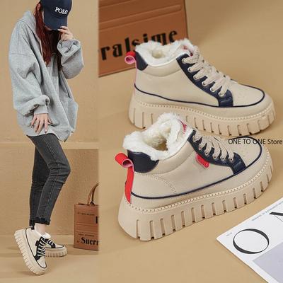 Модные ботинки на платформе женские новинки повседневная спортивная обувь для скейтборда зима 2025 модные с плюшевой подкладкой теплые ботильоны обувь кроссовки