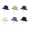 Fisherman Hat Wide Brim Adjustable Drawstring Windproof Buckle Bucket Hat Outdoor Travel Hiking