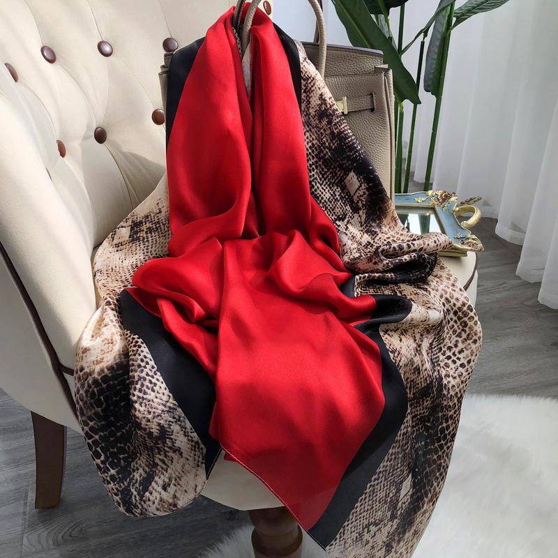 180*65 см 100% шелковица шелкопряда шарф с принтом летний солнцезащитный тонкий платок пляжный шарф шейный платок