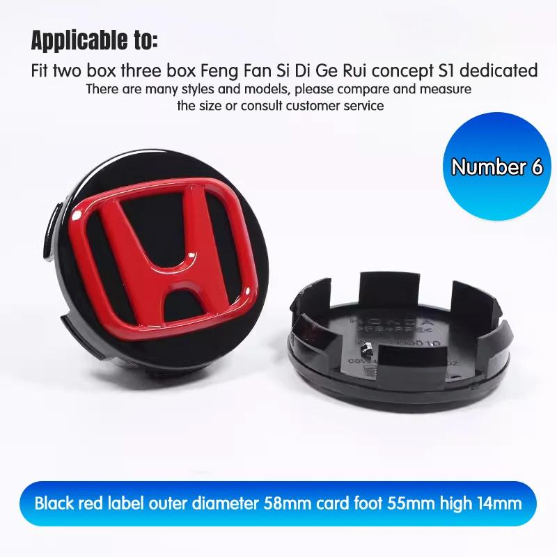 4Pcs 69mm 62mm 58mm Car Wheel Center Hub Cap Caps Emblem Logo classic style For Honda Civic Accord Fit CRV Jazz Odyssey Prelude