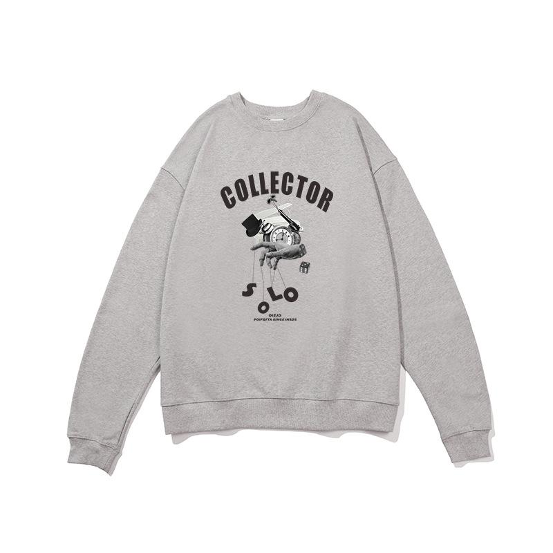 Весна и осень новый свитер мужской трендовый бренд свободный американский круглый вырез повседневная куртка пара длинный рукав топ мода