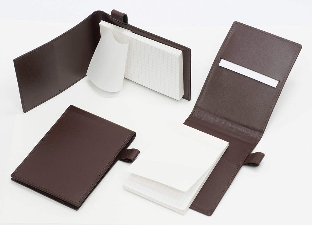 Обложка для мини-блокнота из переработанной коровьей кожи коричневого цвета с тканевым пеналом красного цвета, набор шариковых ручек с металлическим захватом черного цвета и LS022PC-NK02R-WZ2067BP-B