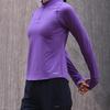 Футболка Li Ning Running Series с флисовой подкладкой и воротником-стойкой, с длинными рукавами, женская, цвет: минеральный-фиолетовый ATLU050-5