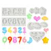 Number Lollipop Silicone Sugarcraft Mold Heart Star Cloud Fondant Chocolate Molds Resin Tools Mousses Cupcake Decorating Tools