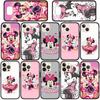 Чехол для телефона Samsung Galaxy S25 S24 S23 iPhone 16 15 Xiaomi Redmi Note 14 13 12 16E X 11 Pro Max OPPO Moto Huawei A15 аниме Минни Маус розовый чехол