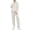 Women's Fuzzy Fleece Pajamas Sleepwear Soft Pajamas Set Sleepwear Winter Warm Loungewear  XS White