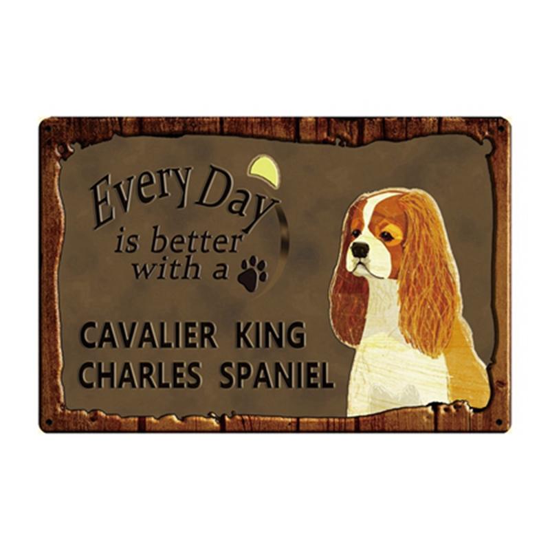 Pets Dog Metal Tin Sign Plaque Chihuahua Pug Metal Plate Home Garden Decor Bar Pub Cafe Wall Art Iron Painting CM sign