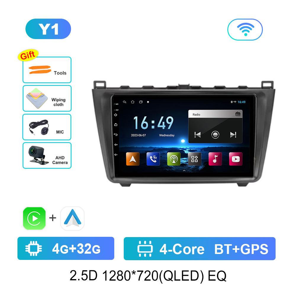 Сенсорный экран GPS-навигация для Mazda 6 II GH 2007 - 2012 Android 14 Автомобильный видео-мультимедийный проигрыватель WiFi BT DSP Стерео Автоинструменты