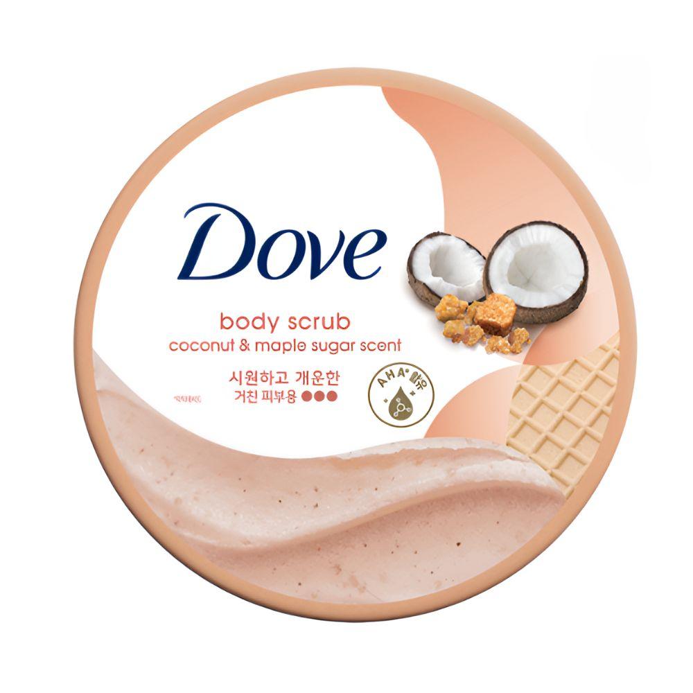 DOVE Отшелушивающий скраб для тела 298 г (Гранат и масло ши / Полуночная лаванда / Цветение вишни / Кокос и кленовый сахар)