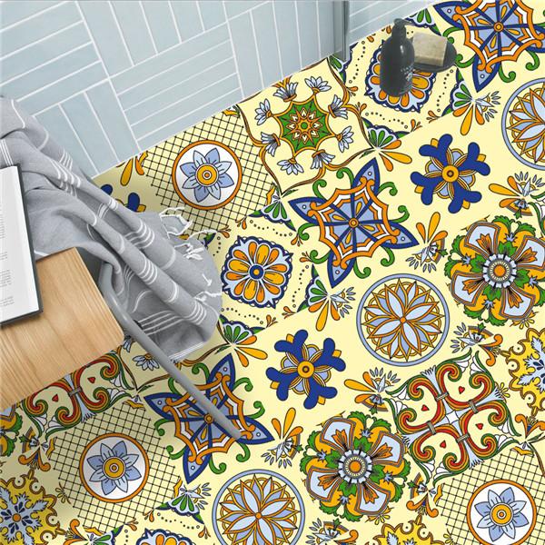 10x10/15x15/20x20/30x30cm PVC Flower Tile Tiles Decals Waterproof Wall Sticker Bathroom Sticker Kitchen Decoration