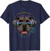 Music Pit Bull DJ Graphic Print Men's Cotton Crew Neck T-Shirt Summer Trip Tee