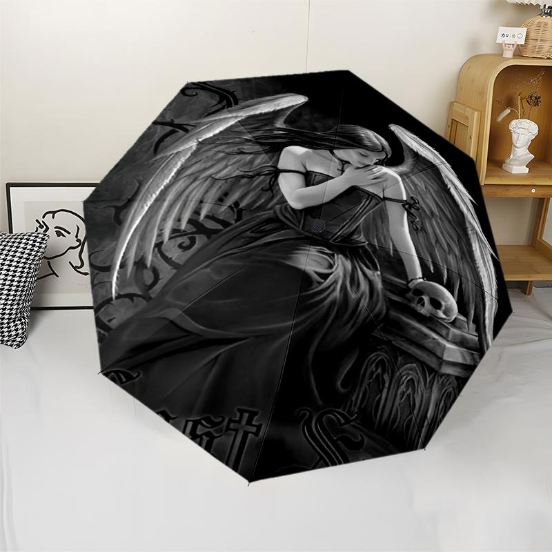 Dark Theme Automatic Umbrella, Lightweight & Portable, 8 Rib, Perfect for Outdoor Travel, Birthdays, Christmas, Gifts.