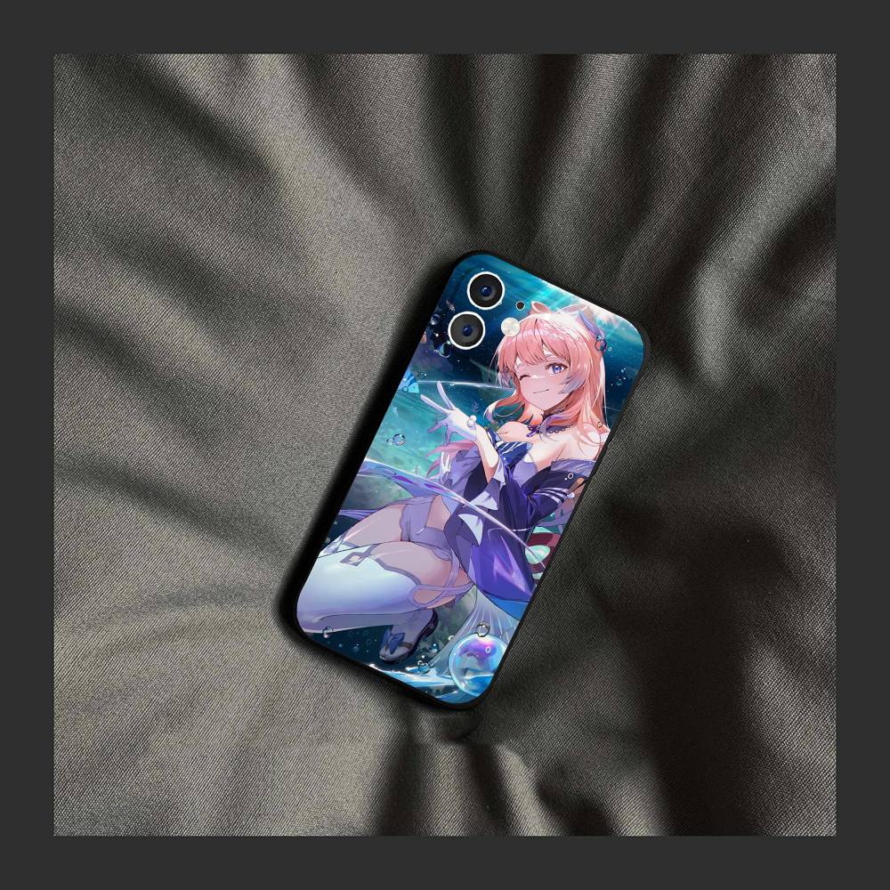 Чехол для телефона Sangonomiya Kokomi Genshin I-Impact Аниме для IPhone 17 Air 16 15 14 13 Pro Max 11 12 Черный Силиконовый Чехол