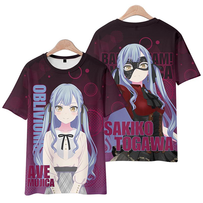 Popular Girl Band BanG Dream Ave Mujica T-shirts 3D Nyamu Yūtenji Print Kid Anime Tee Summer Men Women Harajuku Short Sleeve Top
