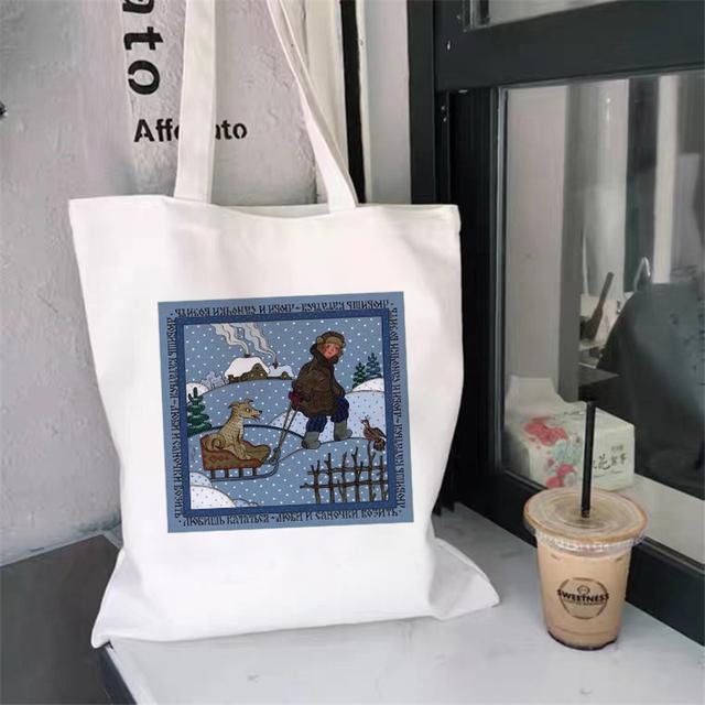 2022 Женская сумка для покупок, белая серия по охране окружающей среды, многоразовая сумка Harajuku Commuter, простая модная сумка большой вместимости