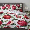 Summer Fruit Red Pomegranate Green Leaf Duvet Cover With Pillow Case Custom 3pcs Bedding Set Quilt Cover Double Bed Home Textile