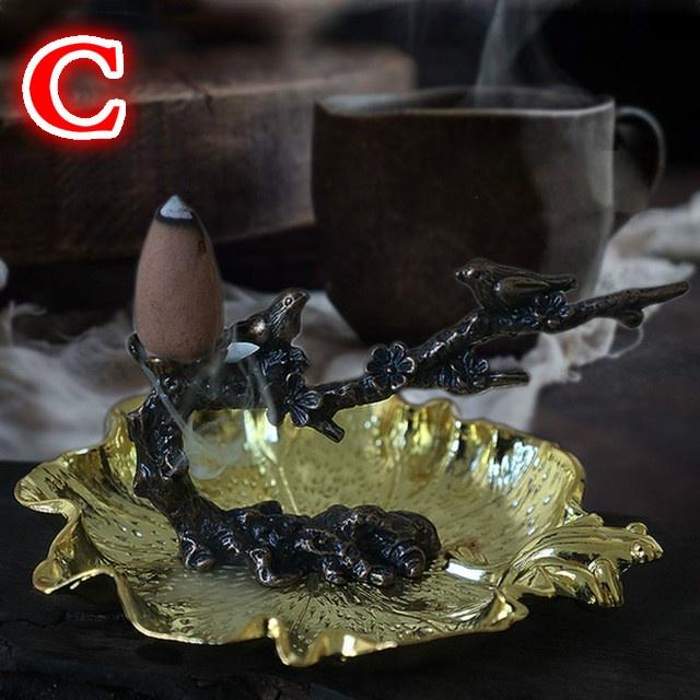 Курильница, ароматическая горелка, креативный лотос, конусы, держатель для благовоний с обратным потоком, ветка сливы, домашний декор