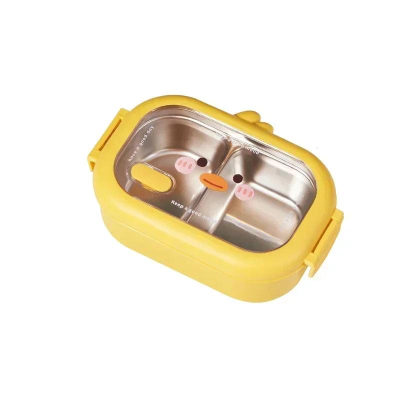 Нержавеющая сталь Bento Lunch Box для детей, школьный Bento Box для детей, герметичный, симпатичный, портативный контейнер для еды, отдельный подогреваемый ланч-бокс