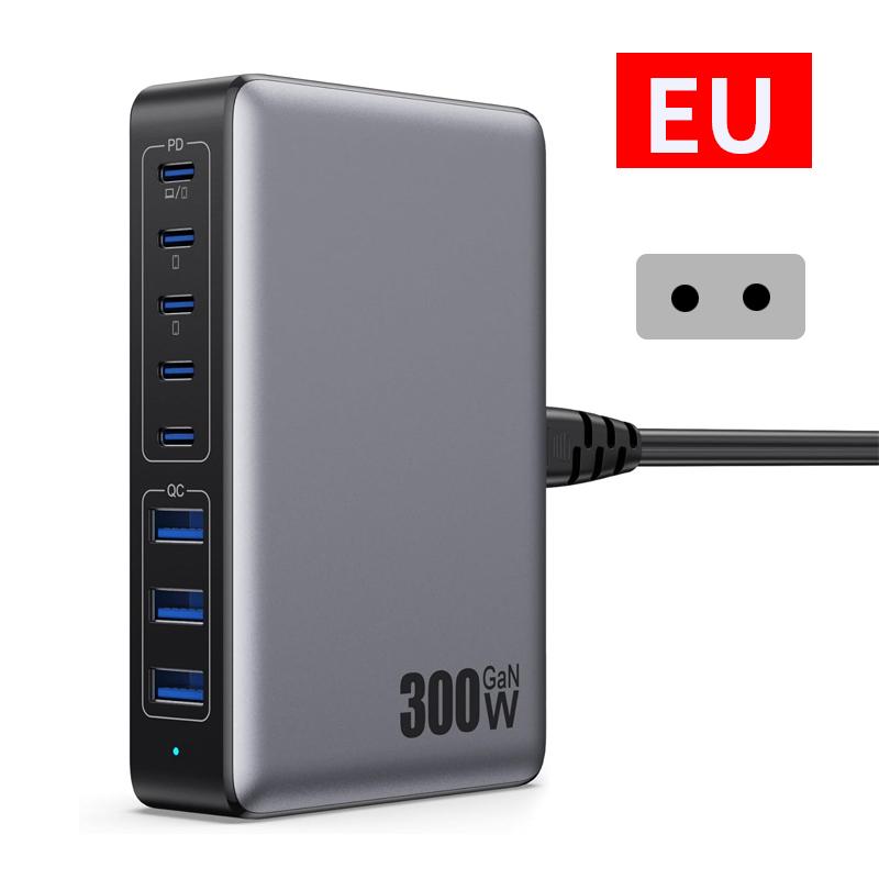 300 Вт USB C Быстрое Зарядное Устройство для Ноутбука Планшета Type C Штекер Пэд PD Адаптер Дорожная Станция Зарядки Телефона 8 Портов