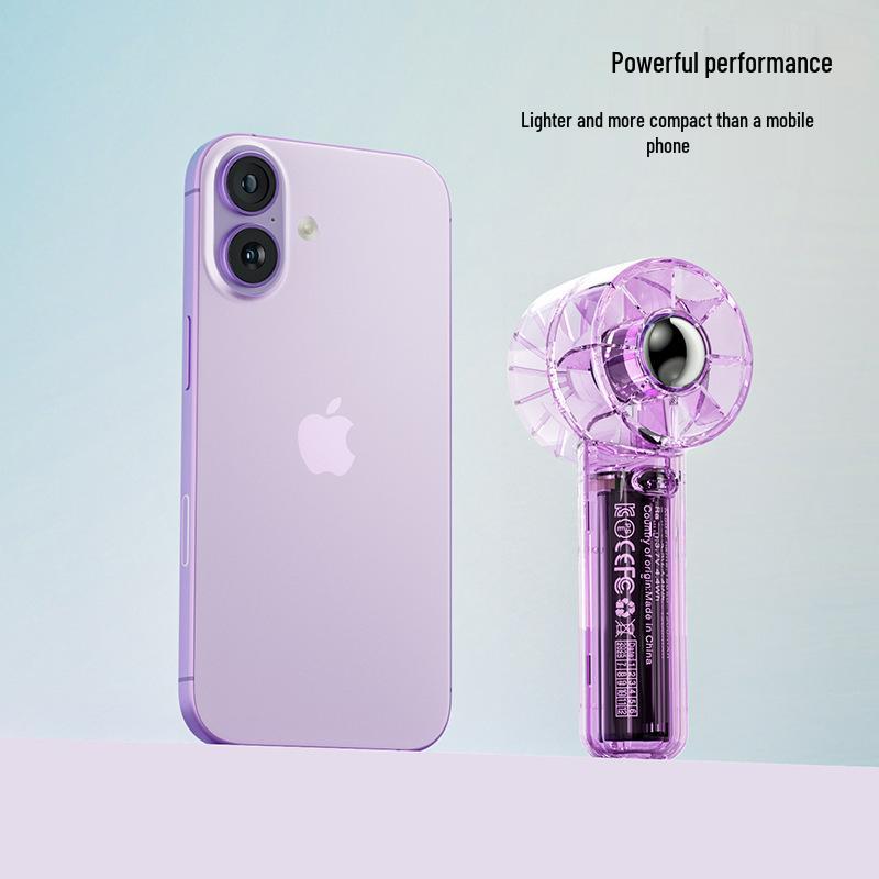 26-Color Mini Transparent Handheld Fan with USB Charging, Long Battery Life, and Three-Speed Wind