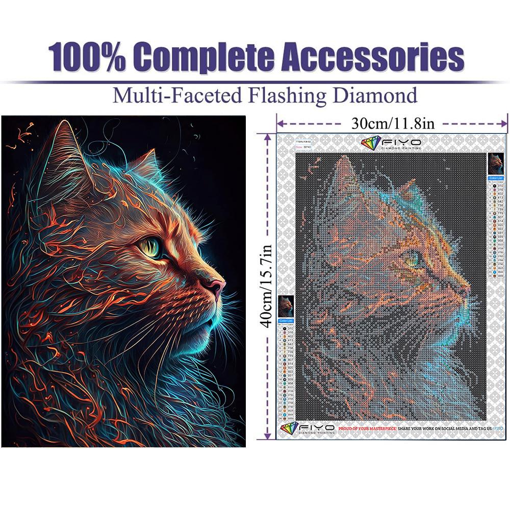 5D Алмазная картина Полный Алмазный кот Алмазная картина Ручная работа Diy Алмазная мозаика Картина Украшение дома
