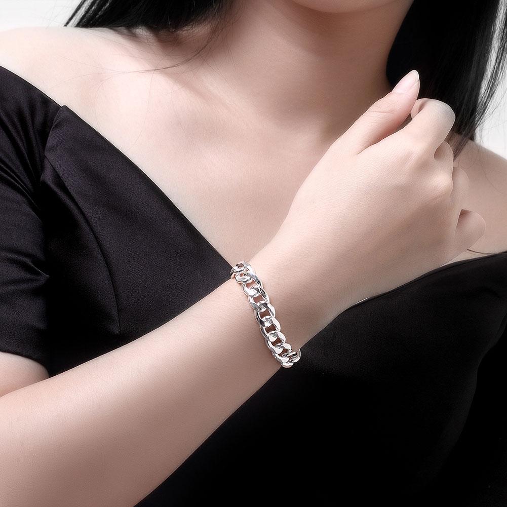 10mm Side Chain Bracelet 925 Sterling Silver Fashion Jewelry