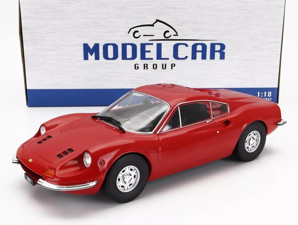 MCG Ferrari Dino 246 GT 1969 (красный) Литая модель автомобиля в масштабе 1/18