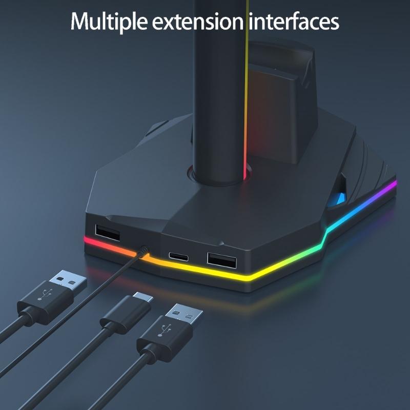 Зарядная станция для игрового контроллера с LED-подсветкой и держателем для наушников для P5. Организованные игровые установки.
