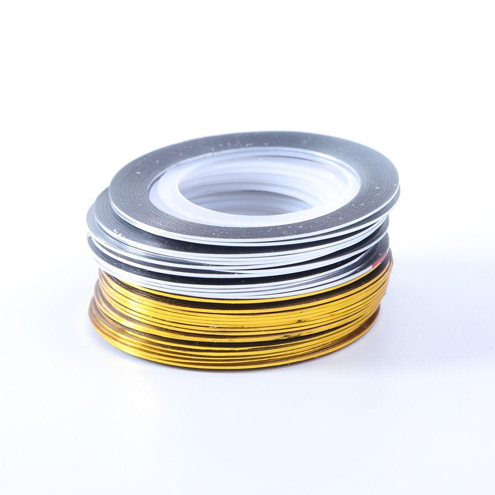 5 Rolls/set Women 0.5mm Glitter DIY Manicure Tape Stickers Nail Art Striping Line Nail Sticker Foil