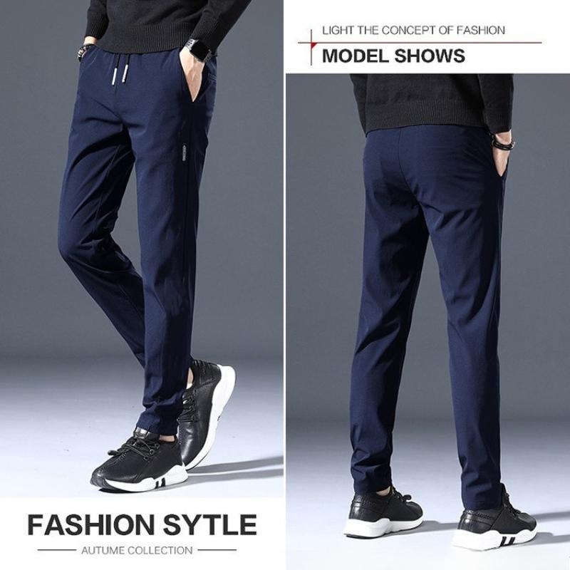 Men's Casual Fleece Lined Pants for Autumn and Winter Straight Leg Loose Long Pants Outer Wear Autumn Pants Sports Pants for Young and Middle Aged Men