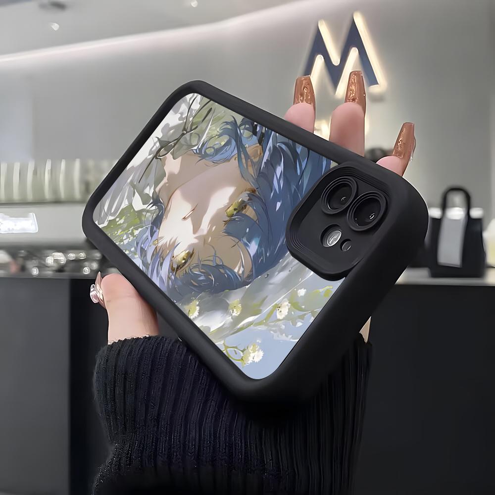 Чехол для телефона с изображением Аниме Bocchi The Rock Рё Ямада Для IPhone Air 17 Pro Max 16 E 15 14 Pro Max 13 12 11 Mini Plus Мягкий Силиконовый Черный