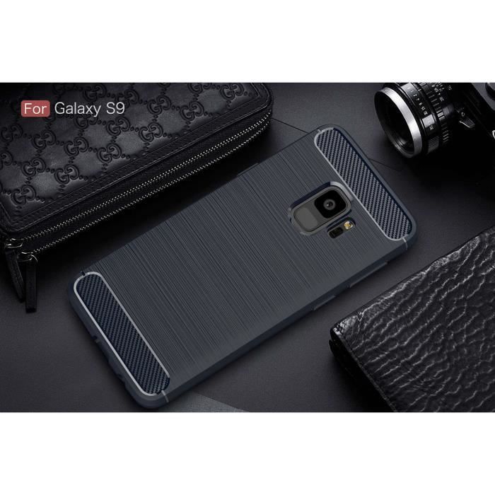 Coque - Samsung - Galaxy S9 - Fibre carbone - TPU - Protection antichoc
