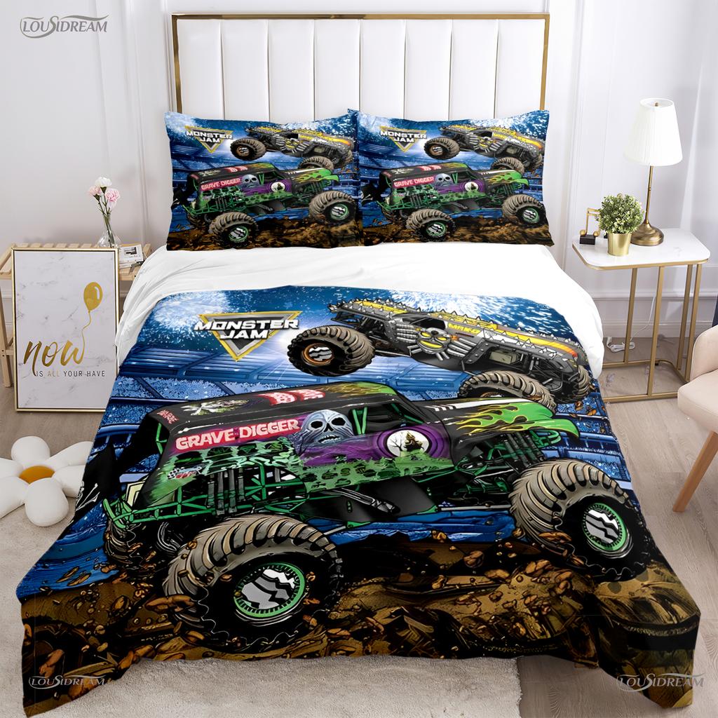 Monster Jam Truck Casal All Season Duvet Cover Comforter Bedding Set Soft Quilt Cover and Pillowcases Single/Double/Queen/King