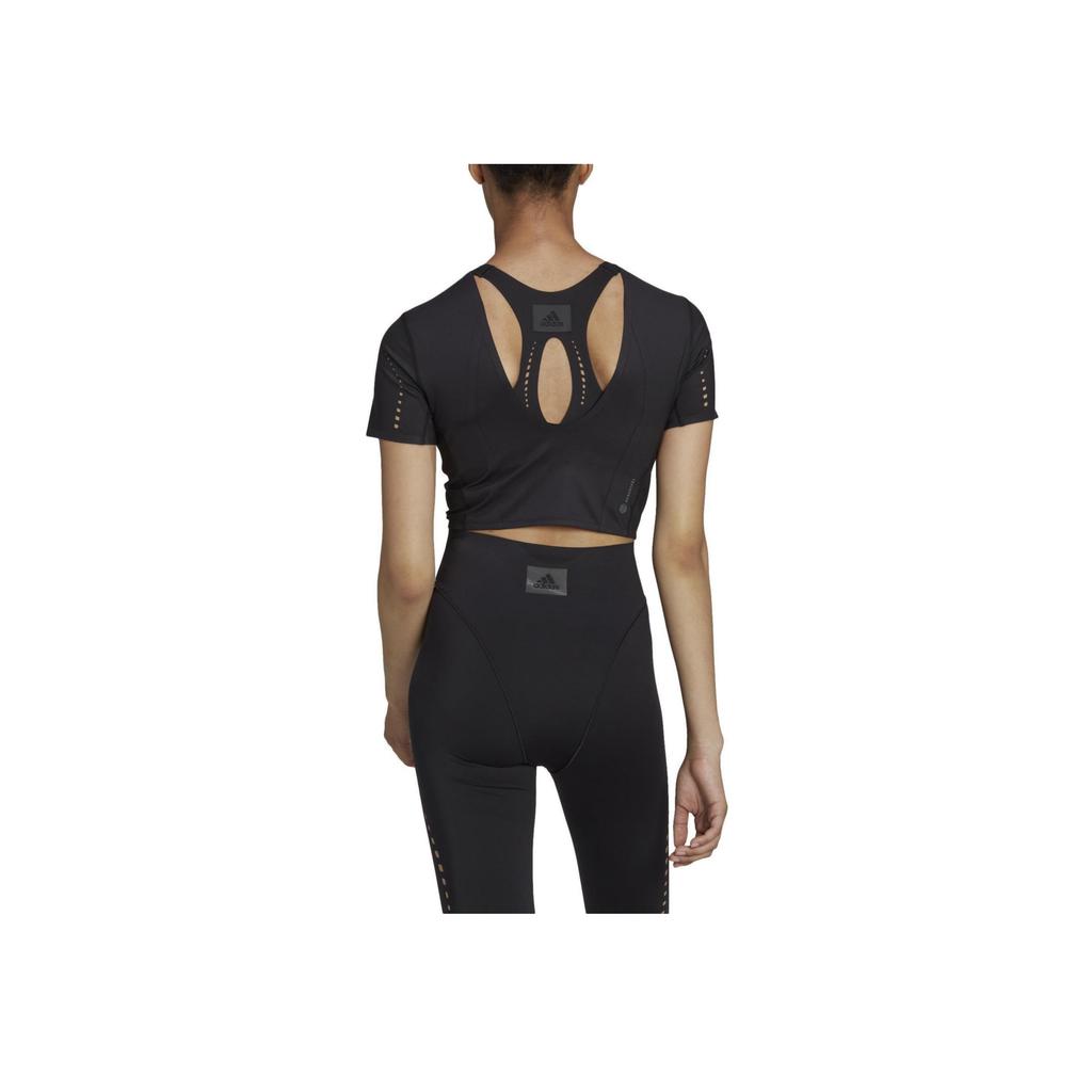 Adidas Футболка W Boa Top Solid Color Hollow Short Sleeve T Shirt Women Tops Black HD8951