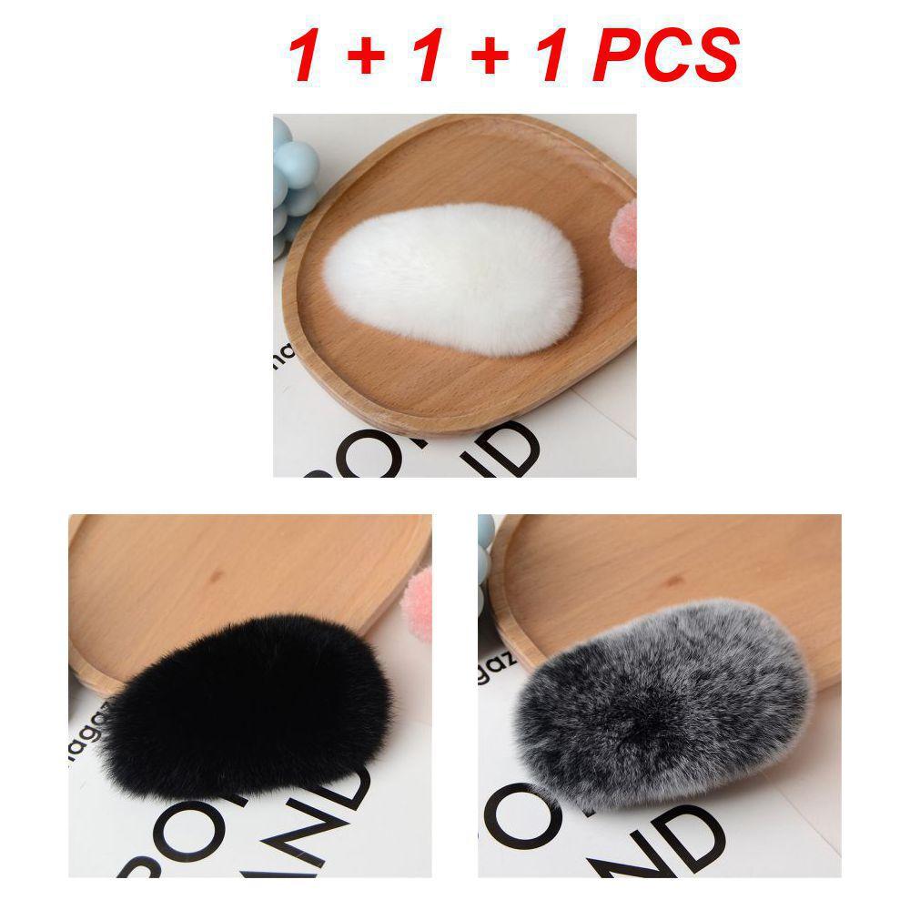 1/3 шт. Зимняя милая пушистая заколка для волос для женщин и девочек, однотонная боковая заколка для волос, BB-заколка, милая плюшевая заколка для волос, цветной аксессуар для волос