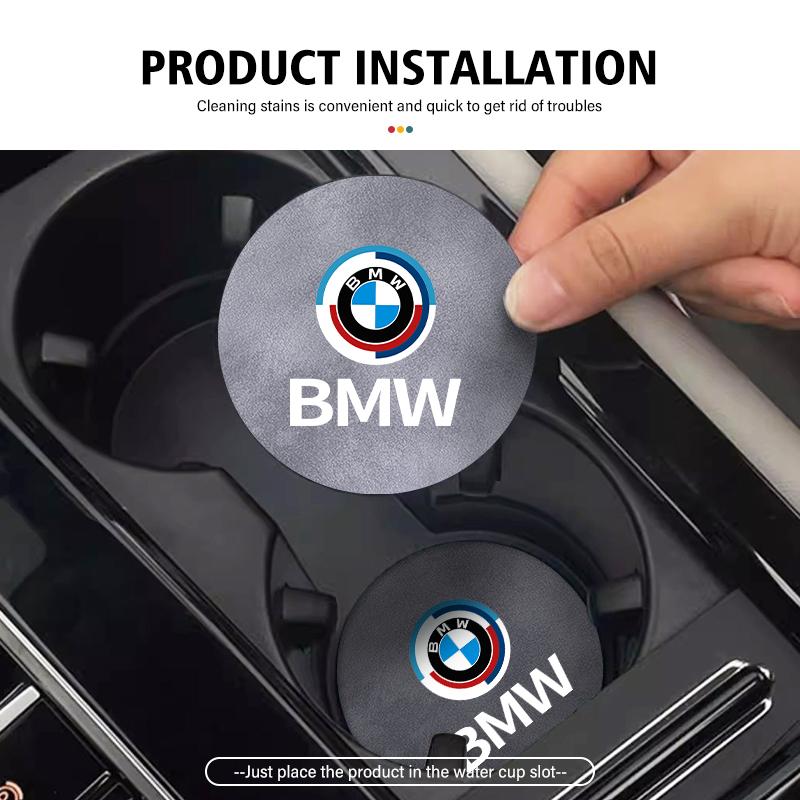 2pcs Car Coaster Water Cup Bottle Holder Anti-slip Pad Mat For BMW G01 G02 F15 F16 G05 G06 G07 F07 G30 F40 F44 F34 F30