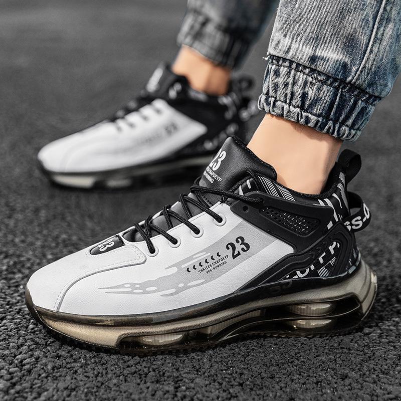 Мужские высокие баскетбольные кроссовки 2023 года на осень — молодежная повседневная модная обувь на толстой подошве