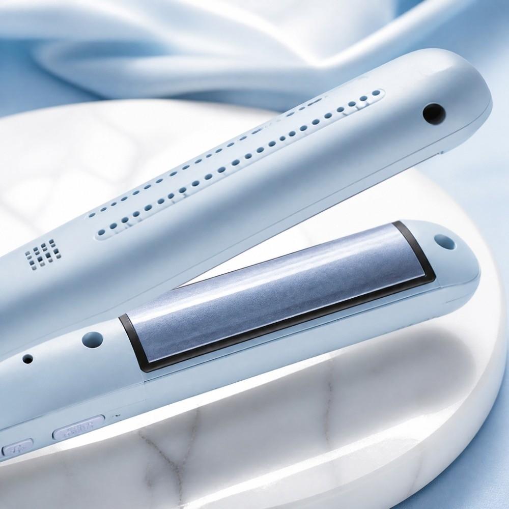 Portable Curved Hair Straightener Dual Use Flat Iron Bouncy Curls Cold Wind Clamp Dorm Use