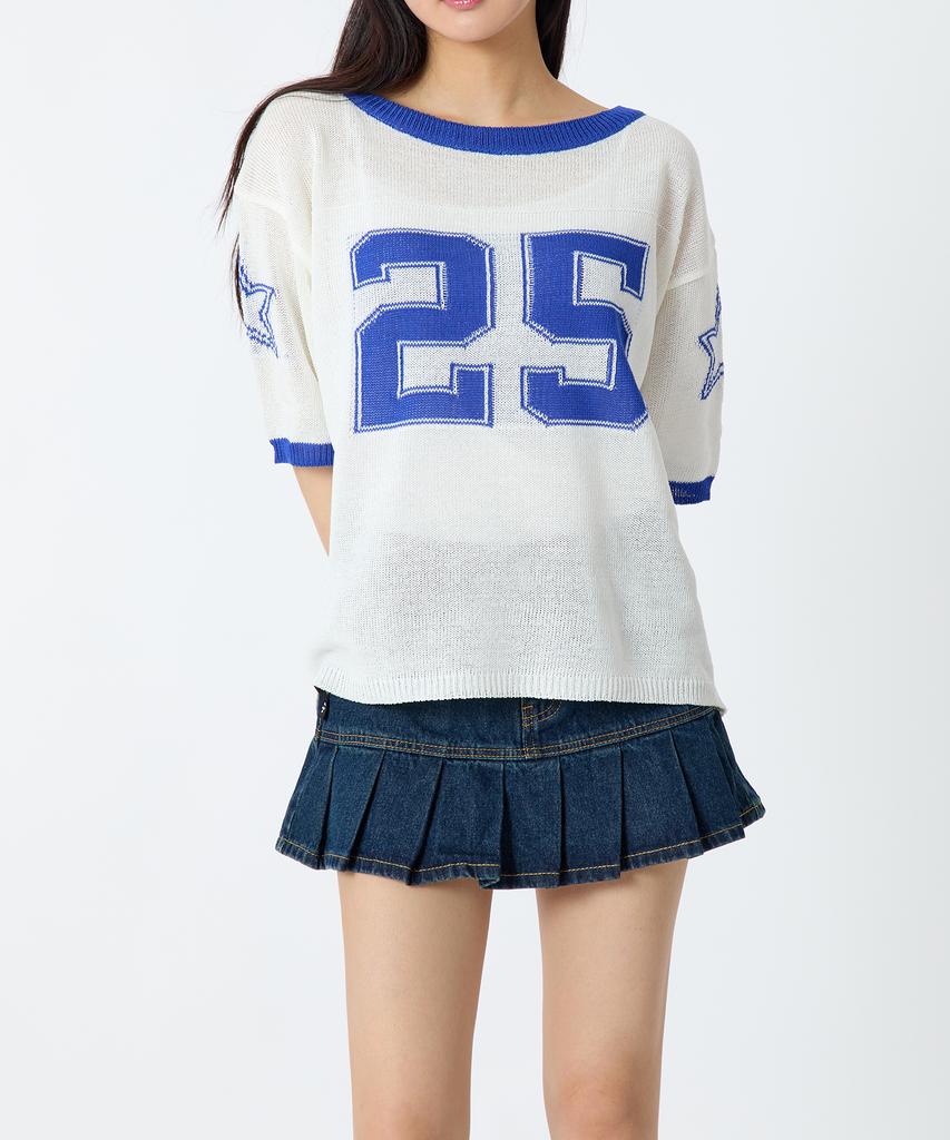 Andy Other Pleated Denim Mini Skirt Blue