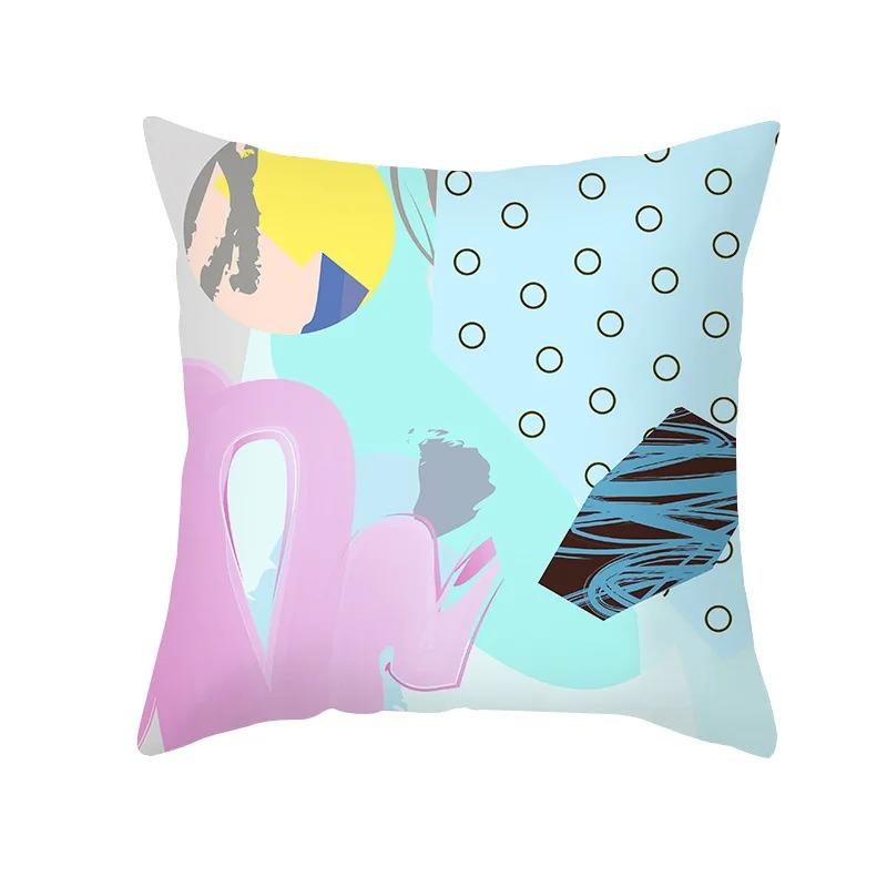 Розовый Синий Абстрактная Декоративная Наволочка Офис Гостиная Автомобиль Украшения Дома Наволочка