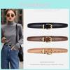 Solid Color Gold Buckle Decoration Women Casual Slim Waist Belt For Elegant And Versatile Looks
