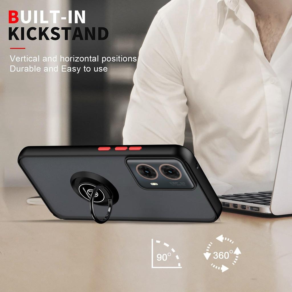 Матовый защитный чехол для Motorola Moto G35 G55 G75 G85 5G G05 G15 G04 G04S G24 G34 чехол-кольцо подставка держатель противоударный чехол Fundas