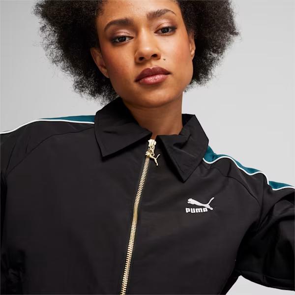 Puma Модная тканая куртка с длинным рукавом, женские куртки, черная 629113-01